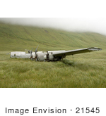 #21545 Stock Photography Of Wwii Airplane Wreckage At Atka Island Alaska