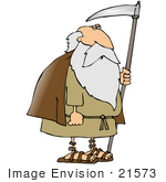 #21573 Father Time Carrying A Scythe Clipart