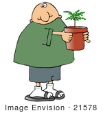 #21578 Friendly Neighbor Bringing A Plant To The New Neighbors Clipart