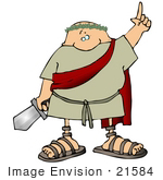 #21584 Roman Soldier With A Sword Clipart