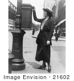 #21602 Stock Photography Of Merle Alcock Sending Off Mail At A Mailbox In New York City