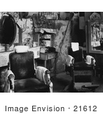 #21612 Stock Photography Of The Interior Of A Barber Shop In Atlanta Georgia 1936