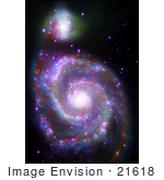#21618 Stock Photography Of Spiral Whirlpool Galaxy And Ngc 5195