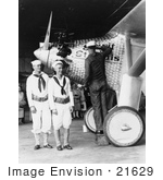 #21629 Stock Photography Of Sailors By Charles Lindbergh’S Spirit Of St Louis Plane