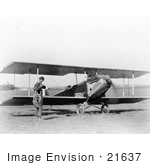 #21637 Stock Photography Of Charles Lindbergh By Sergeant Bell’S Plane In 1925