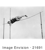 #21691 Stock Photography Of A Man Robinson Pole Vaulting