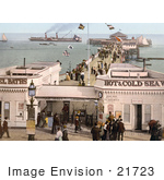 #21723 Historical Stock Photography Of The Admission Stand Baths And Steamers At The Clacton Pier In Clacton-On-Sea Essex England Uk