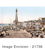 #21736 Historical Stock Photography Of The Promenade Near The Tower In Blackpool Lancashire England