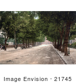 #21745 Historical Stock Photography Of A Tree Lined Promenade Near The Queen’S Hotel In Cheltenham Gloucestershire England