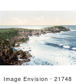 #21748 Historical Stock Photography Of The Coast Of Newquay Towan Head Cornwall England