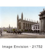#21752 Historical Stock Photography Of Carriages In Front Of The King’S College Chapel In Cambridge Cambridgeshire England United Kingdom