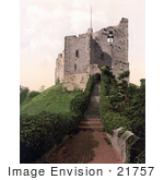#21757 Historical Stock Photography Of Stairs And Hedges At The Keep Of Arundel Castle West Sussex England