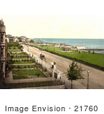 #21760 Historical Stock Photography Of Coastal Buildings Lawns And Street At Clacton-On-Sea Essex England