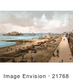 #21768 Historical Stock Photography Of The Promenade Beach And The Brighton Marine Palace And Pier At Brighton England