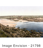 #21798 Historical Stock Photography Of Hotels On The Coastal Cliffs Over The Beach At Trevone Cornwall England Uk