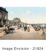 #21824 Historical Stock Photography Of People Strolling On The Promenade On The English Channel In Deal Kent England