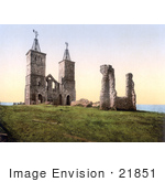 #21851 Historical Stock Photography Of The Ruins Of The 14th Century Reculver Church Near Herne Bay North Kent England