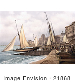 #21868 Historical Stock Photography Of Yachts And Waterfront Buildings In Hastings Sussex England