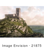 #21875 Historical Stock Photography Of The Church Of St Michael On Top Of Brent Tor Brentor Dartmoor Devon England