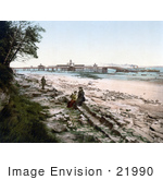 #21990 Stock Photography Of People On The Beach Near The Pier In New Brighton Liverpool Merseyside England