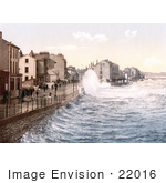 #22016 Stock Photography Of Waves Crashing On The Shore In Ramsey Isle Of Man England