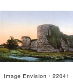 #22041 Stock Photography Of The Ruins Of Pevensey Castle In Wealden East Sussex England Uk
