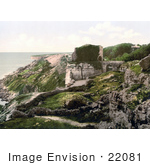 #22081 Stock Photography Of The Ruins Of Rufus Castle On The Coast Over Church Ope Cove Isle Of Portland Dorset England