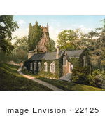 #22125 Historical Stock Photography Of The Ivy Covered Church In Cockington Torquay Torbay Devon England Uk