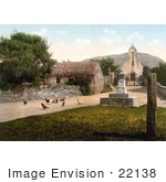 #22138 Historical Stock Photography Of Free Range Chickens At The St Maughold Church In Ramsey Isle Of Man England