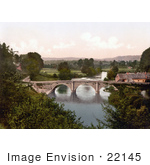 #22145 Historical Stock Photography Of The Dinham Bridge Over The River Teme In Ludlow Shropshire England Uk