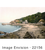 #22156 Historical Stock Photography Of Boats On The Shore In Babbacombe Torquay Torbay Devon England Uk