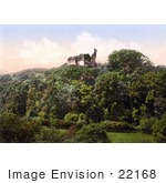 #22168 Historical Stock Photography Of Okehampton Castle On Top Of A Hill Devon England Uk