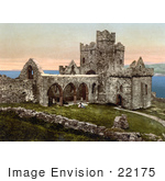 #22175 Historical Stock Photography Of The Original Peel Cathedral In Ruins In Peel Isle Of Man England