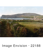 #22188 Historical Stock Photography Of A Man On A Path In Port Erin Isle Of Man England
