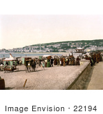 #22194 Historical Stock Photography Of Vendor Carts On The Beach At Weston-Super-Mare North Somerset England Uk