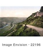 #22196 Historical Stock Photography Of A View From Castle Hill On The River Torridge And Torrington Devon England Uk