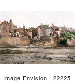 #22225 Historical Stock Photography Of Waterfront Houses On Robin Hood’S Bay In Bay Town Whitby North Yorkshire England Uk