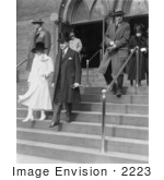 #2223 President And Mrs Coolidge Leaving First Congregational Church