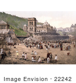 #22242 Historical Stock Photography Of The Beach At Scarborough North Yorkshire England Uk