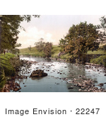 #22247 Historical Stock Photography Of The River Ribble Flowing Through Horton North Yorkshire England