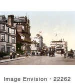 #22262 Historical Stock Photography Of Horse Drawn Carriages On A Street Near Hotels In Ryde Isle Of Wight England Uk