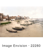 #22280 Historical Stock Photography Of Boats On The Beach The Esplanade And The Pier In Redcar North Yorkshire England Uk