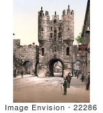 #22286 Historical Stock Photography Of The Punch Bowl Inn Near The Micklegate Bar In York North Yorkshire England
