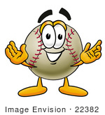 #22382 Clip Art Graphic Of A Baseball Cartoon Character With Welcoming Open Arms