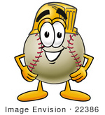 #22386 Clip Art Graphic Of A Baseball Cartoon Character Wearing A Helmet