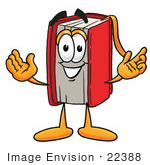 #22388 Clip Art Graphic of a Book Cartoon Character With Welcoming Open Arms by toons4biz