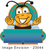 #23044 Clip Art Graphic Of A Honey Bee Cartoon Character Logo