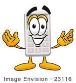 #23116 Clip Art Graphic Of A Calculator Cartoon Character With Welcoming Open Arms