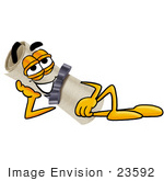 #23592 Clip Art Graphic Of A Rolled Diploma Certificate Cartoon Character Resting His Head On His Hand