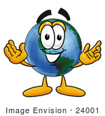 #24001 Clip Art Graphic Of A World Globe Cartoon Character With Welcoming Open Arms